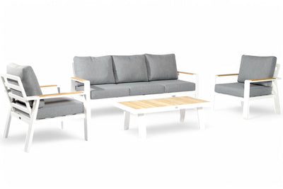 Conjunto de Sofá e Cadeira de Alumínio – Branco – SALTO LAND